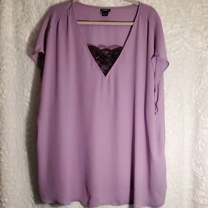 Torrid Purple/Lavender V-neck Blouse Size 3X